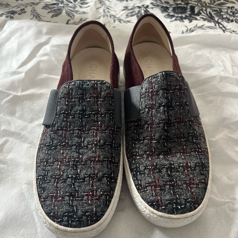 Authentic CHANEL Tweed Sneakers/Tennis shoes